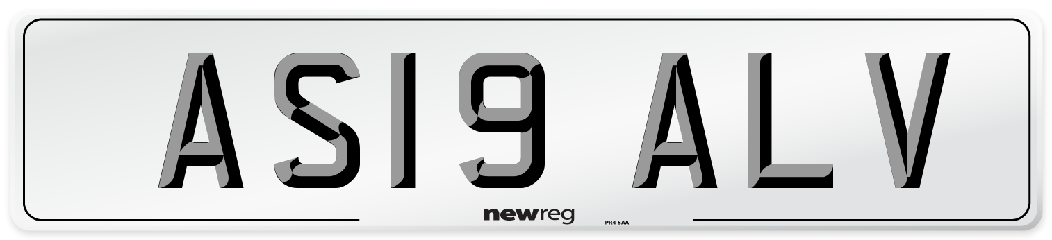 AS19 ALV Number Plate from New Reg